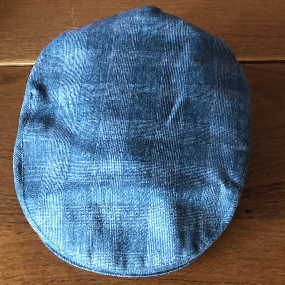 Bluish gray checker Brixton Fiddler flat cap